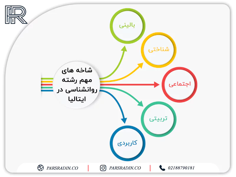 شاخه های مهم رشته روانشناسی در ایتالیا